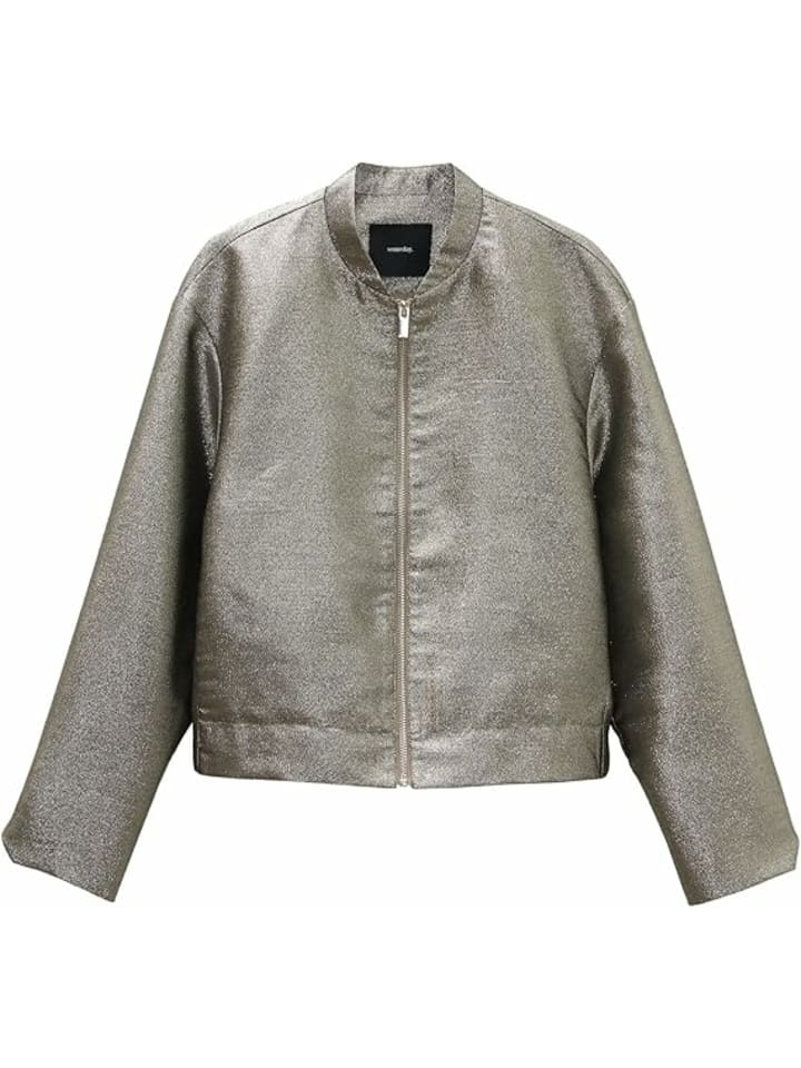 Lederjacke für Damen in silber