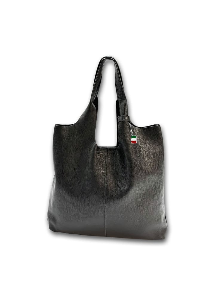 Leder Shopper Florence Tasche schwarz ca. 37cm