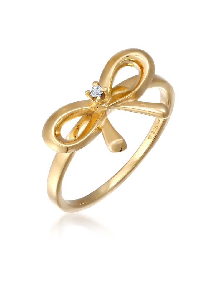 Ring 925 Sterling Silber Schleife, Verlobungsring in Gold