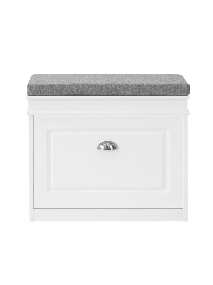 Schuhbank in Mattweiß - (W) 24 x (H) 51 x (L) 61 cm