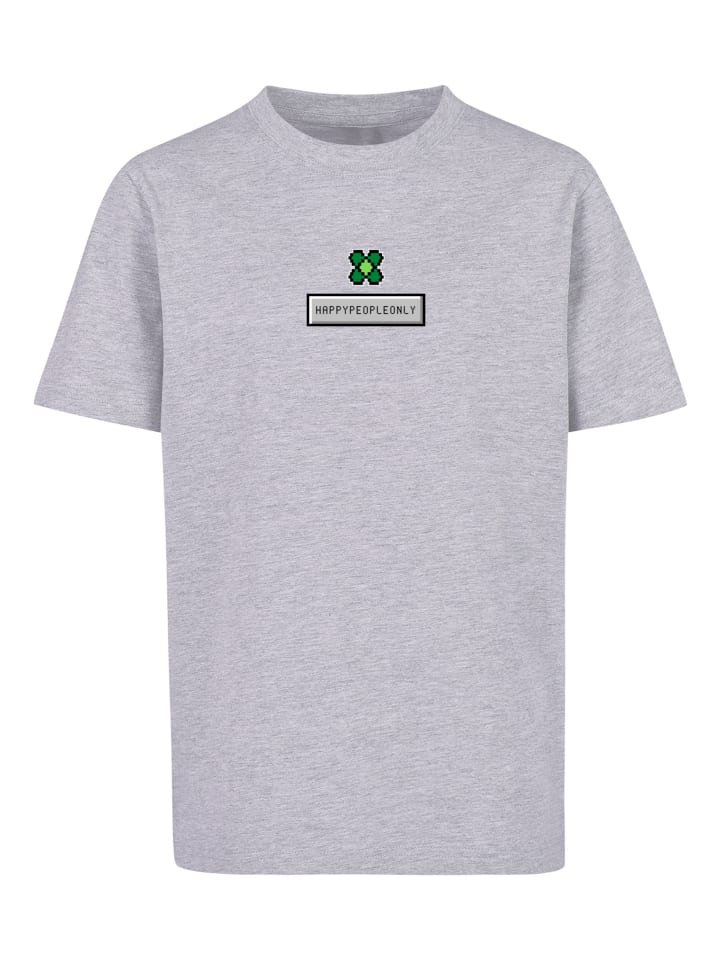 F4NT4STIC T-Shirt Silvester Happy New Year Pixel Kleeblatt in grau meliert  günstig kaufen | limango