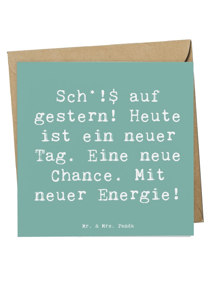 Klappkarte Spruch Selbstzweifel Neuanfang mit S... in Meeresbrise