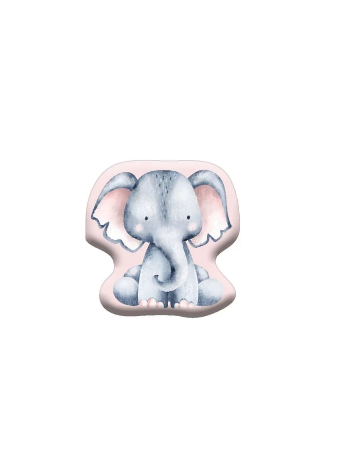 Elefant Pink Formkissen, Zierkissen 40x40 cm Velours