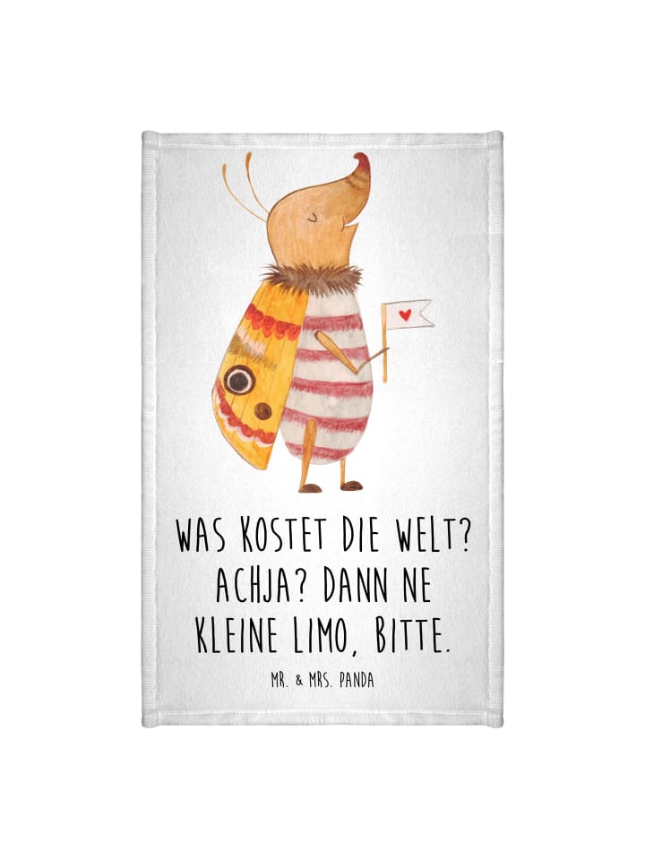 Handtuch Nachtfalter Fähnchen mit Spruch in Weiß