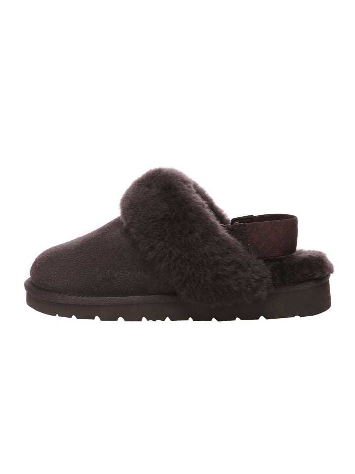 Abnehmbare Riemen Slingback Hausschuhe Pelican in Schokolade