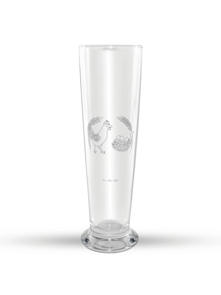 Glas mit Gravur Huhn Stolz ohne Spruch in Transparent