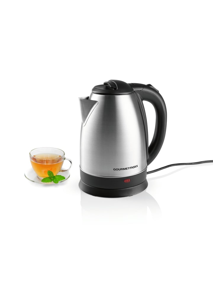 Wasserkocher 1,8l 1500W Edelstahl/schwarz Schwarz