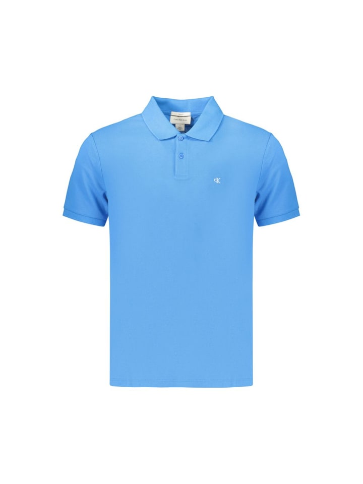 Blau Baumwolle Herren Polo