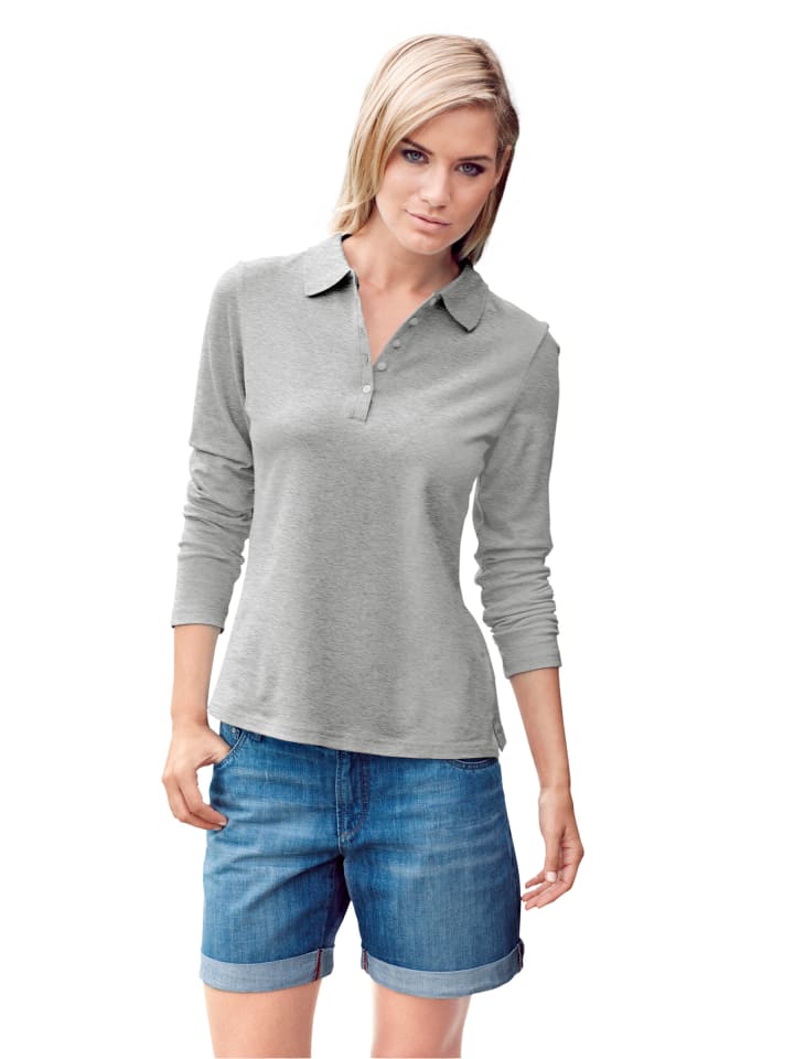 Poloshirt in grau-melange