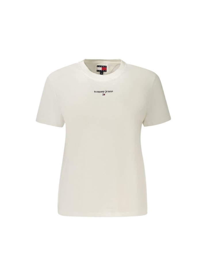 Weiß Baumwolle Damen T-Shirt