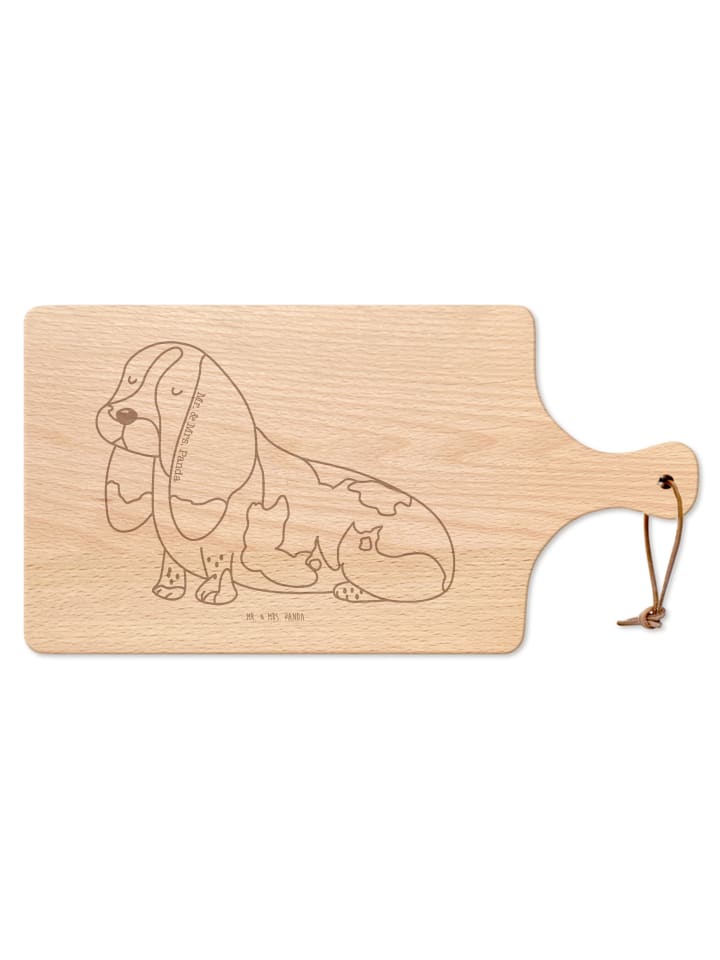 Schneidebrett Holz Hund Basset Hound ohne Spruch in Transparent