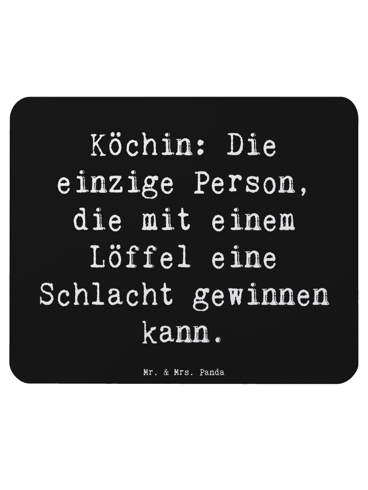 Mauspad Klein Spruch Köchin Stärke mit Spruch in Schwarz