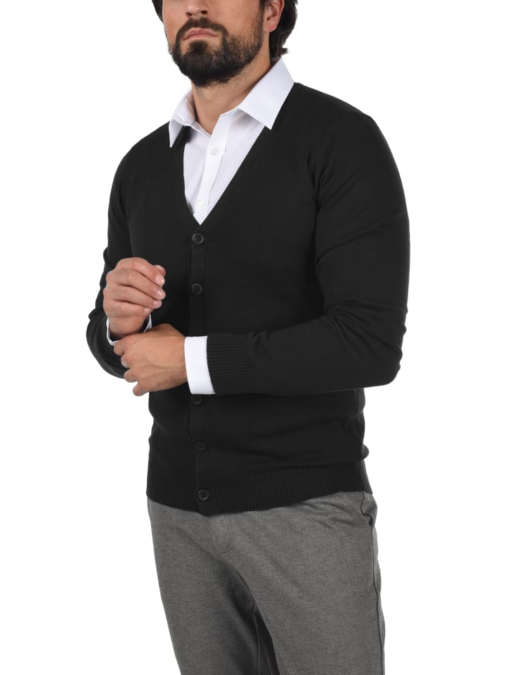 Strickjacke BHCaden in Nachtschwarz
