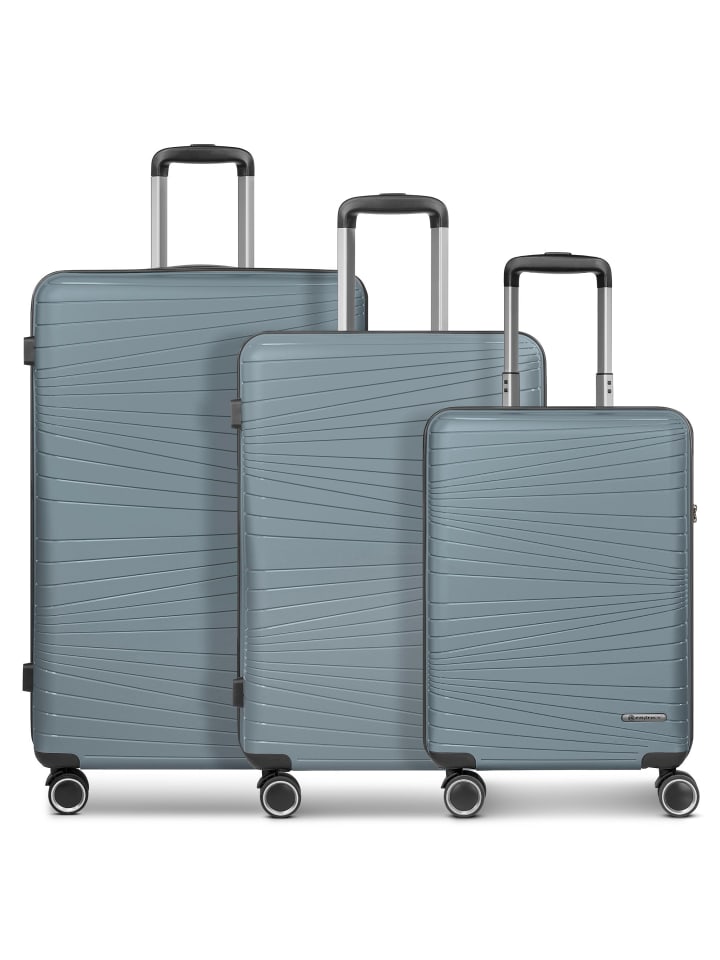 Dallas 3.0 4 Rollen Kofferset 3-teilig mit Dehnfalte grey