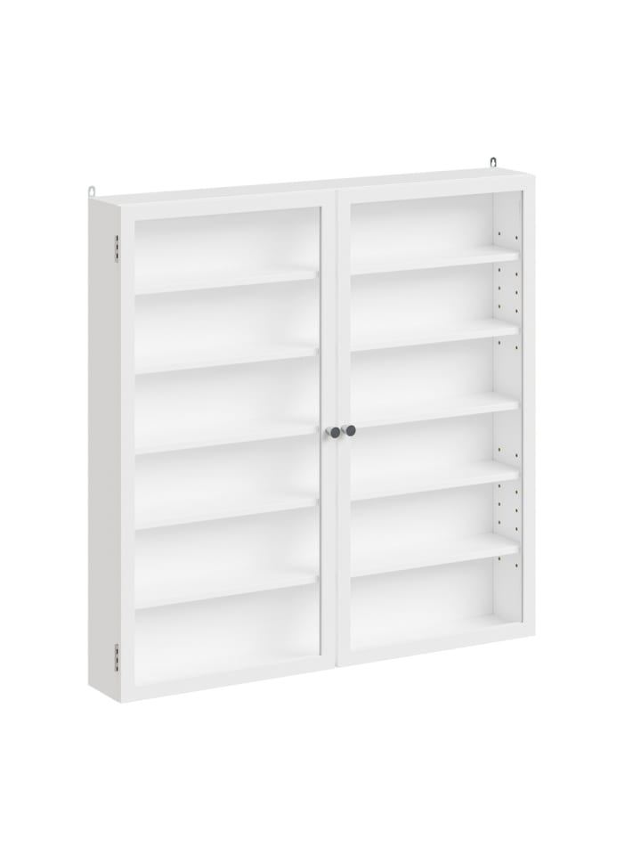 Wandregal mit Türen in Mattweiß - (W) 12.2 x (H) 80 x (L) 80 cm