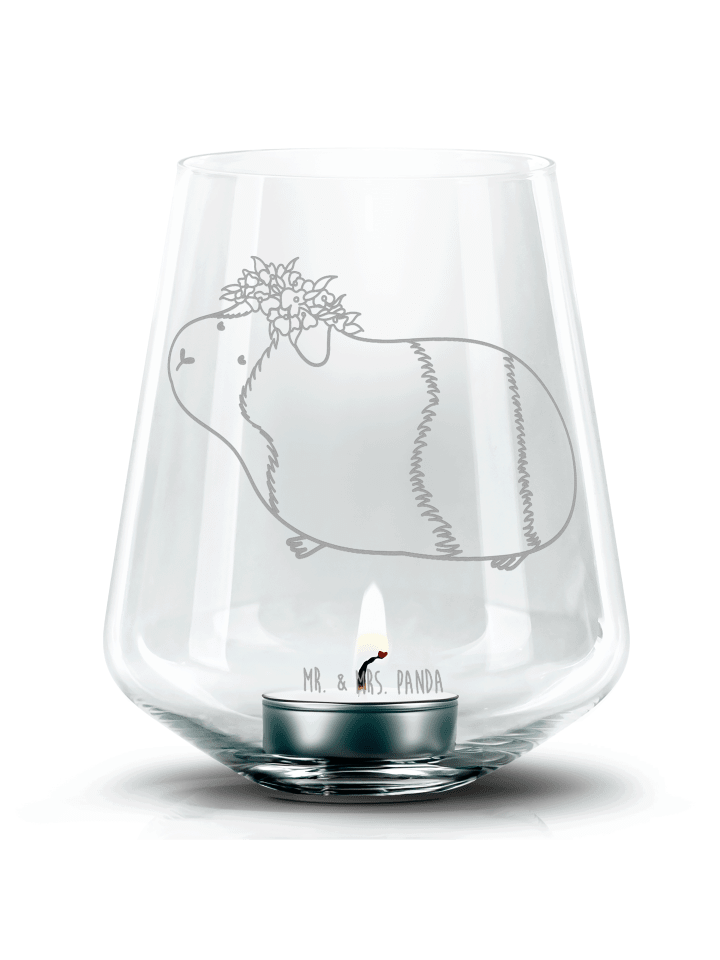 Windlicht Glas Meerschweinchen Weisheit ohne Sp... in Transparent