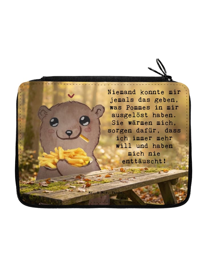 Mäppchen Bär Pommes verliebt Design mit Spruch in Weiß