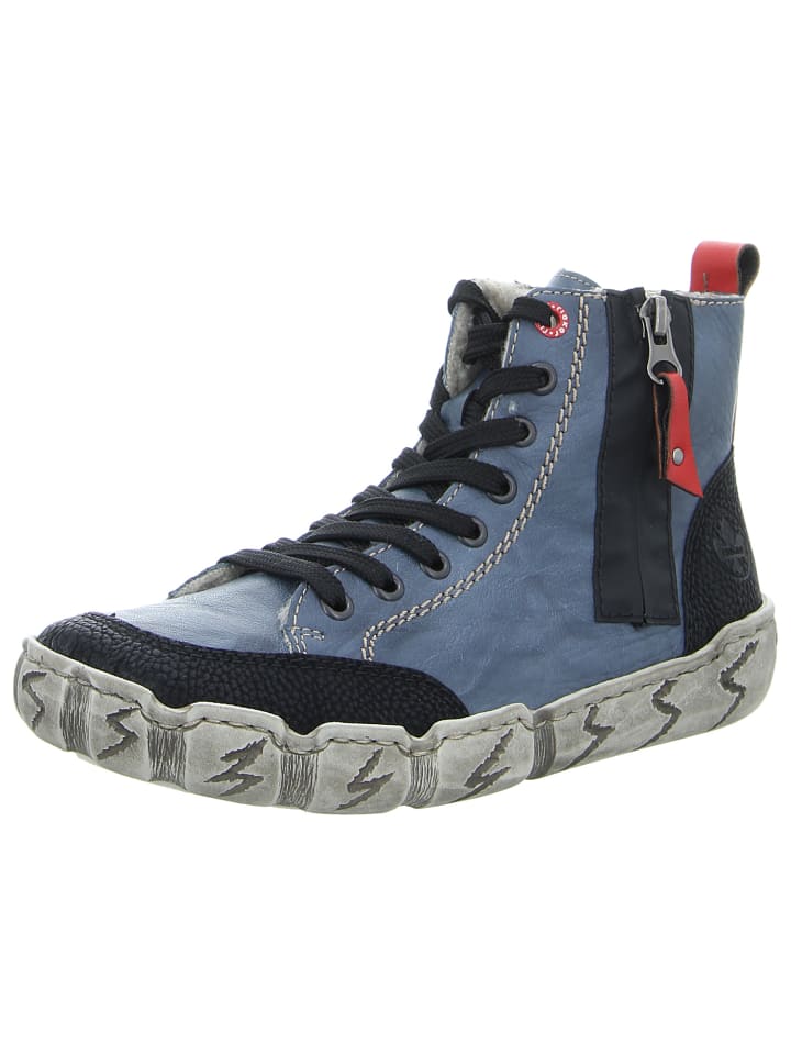 Schnürstiefelette in blau