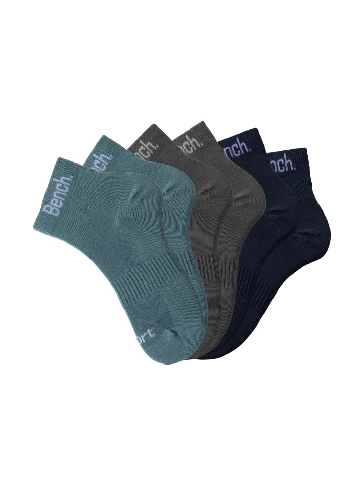 Sportsocken in 2x dunkel mint, 2x grau, 2x marine