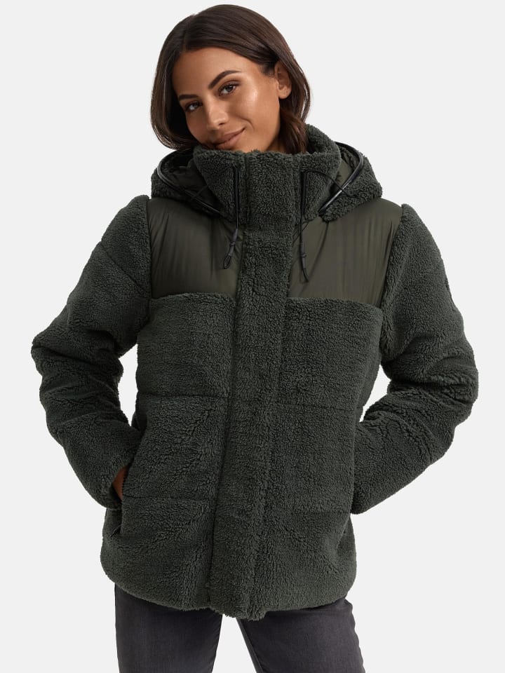 Kapuzenplüschjacke Kaguraa 16 in Olive