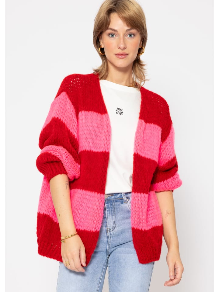 Cardigan Strickjacke Only Cardigan Rot Strickjacken Damen