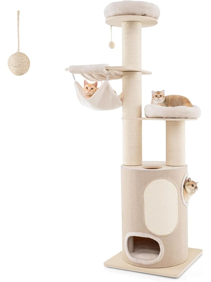 Kratzbaum Groß 187 cm in Beige