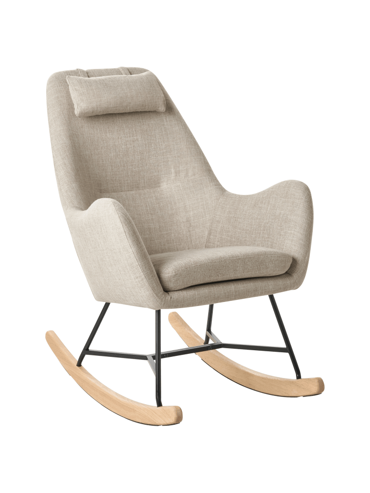 Schaukelsessel ARRIE in Beige/Schwarz/Braun - (W) 48 x (H) 116 x (L) 92 cm