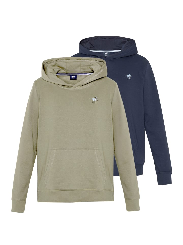 Sweatshirt / Hoodie Basic in Dunkelblau / dunkelgrün