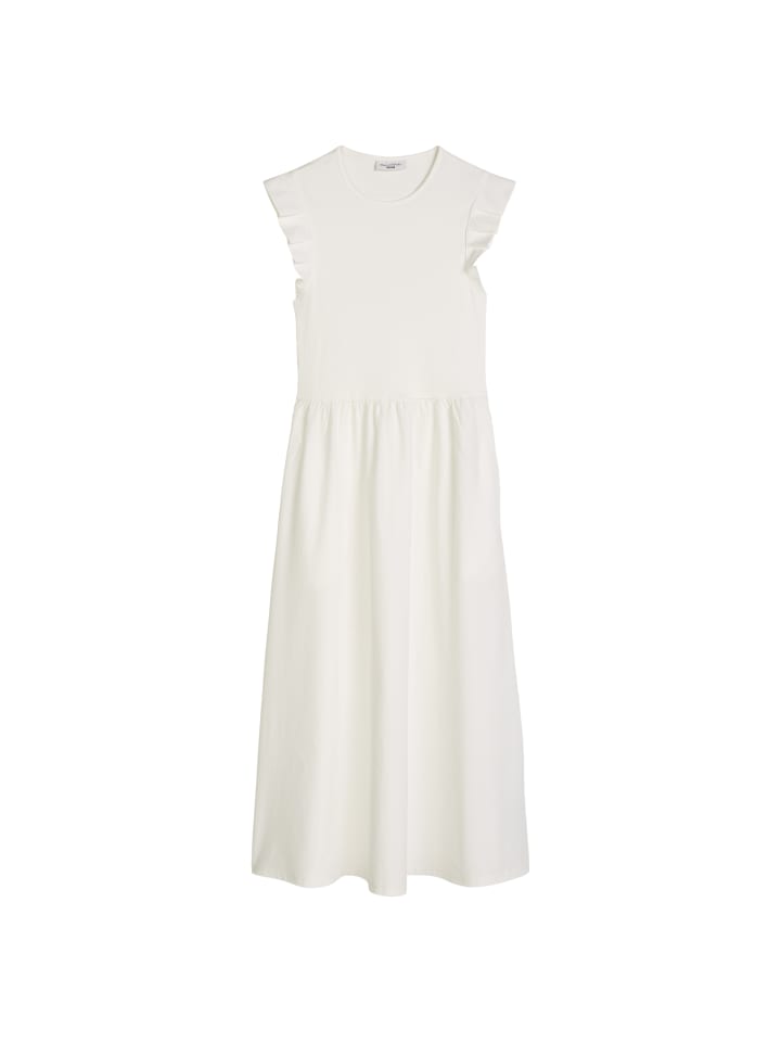 Volant-Jerseykleid flared in Silky White