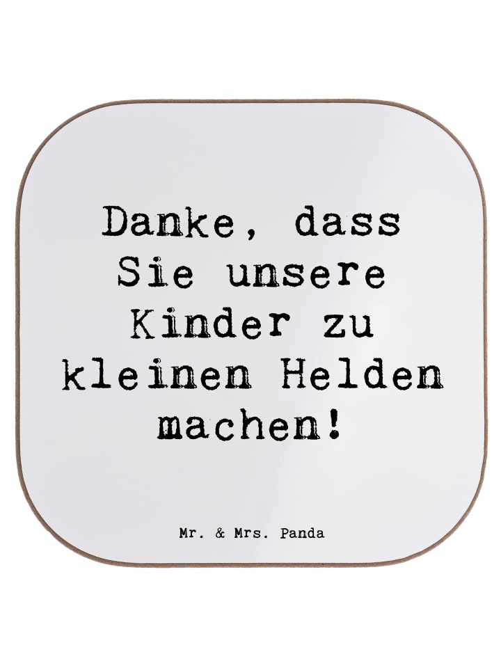 Glasuntersetzer Spruch Erzieher Heldenmacher mi... in Weiß