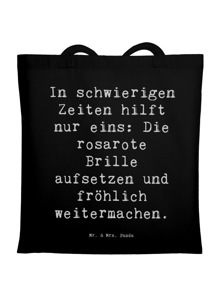 Stofftragetasche Spruch Hoffnung in schwierigen... in Schwarz