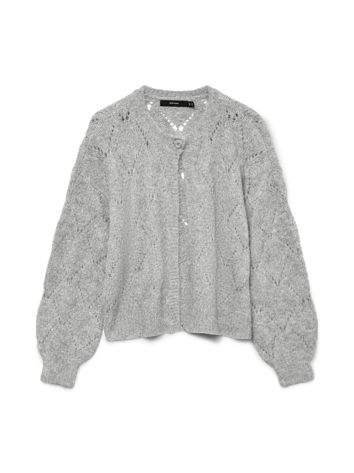 Strickjacke in Light Grey Melange