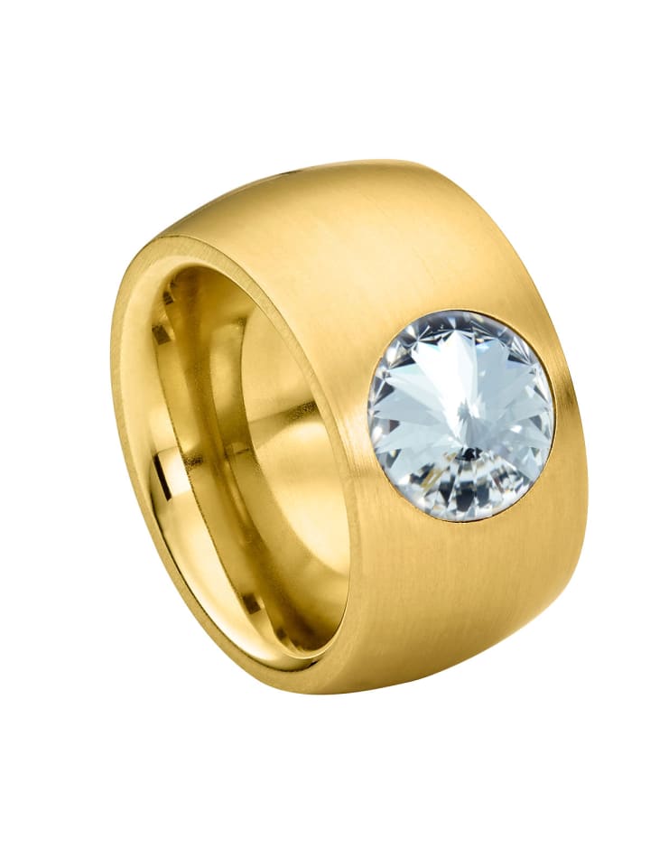 Fingerring Coma 14 goldfarben in Crystal