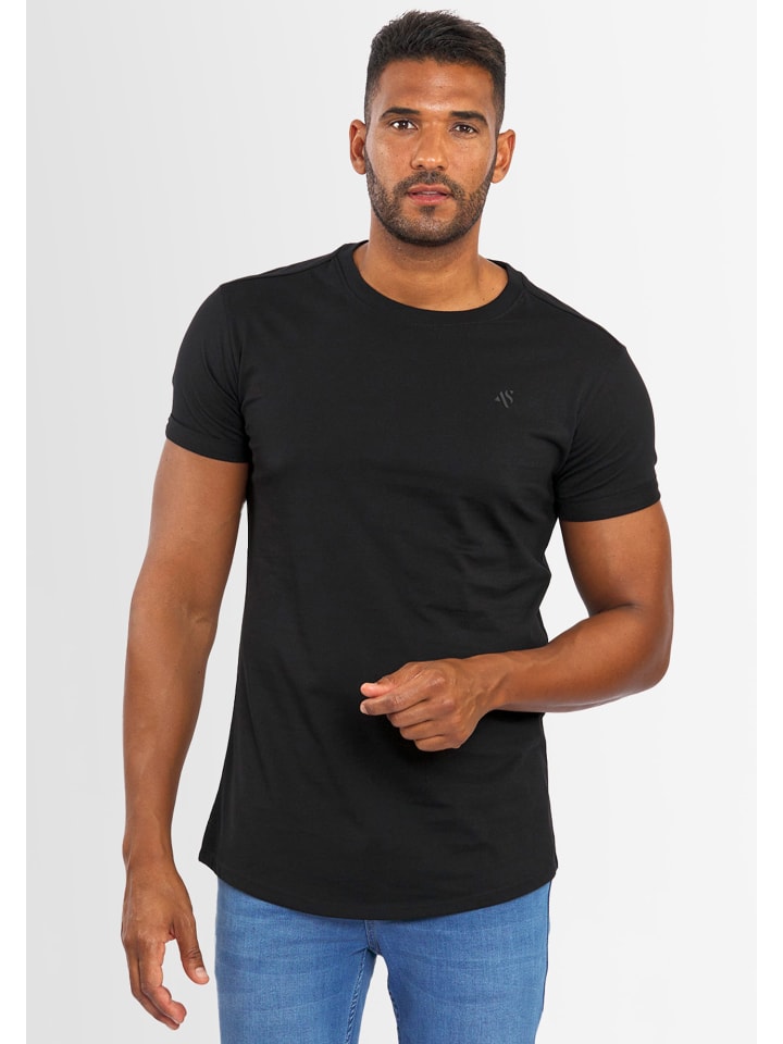 A. Salvarini Herren T-Shirt AS318 in Schwarz