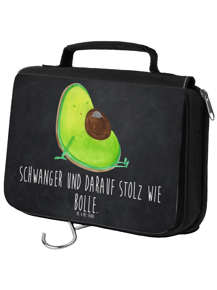 Kulturbeutel Avocado Schwangerschaft mit Spruch in Kreidetafel