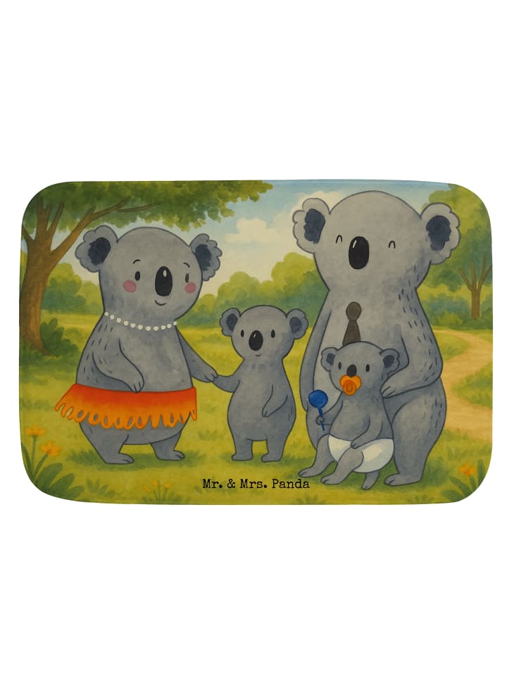 Duschmatte Koala Familie Design ohne Spruch in Weiß