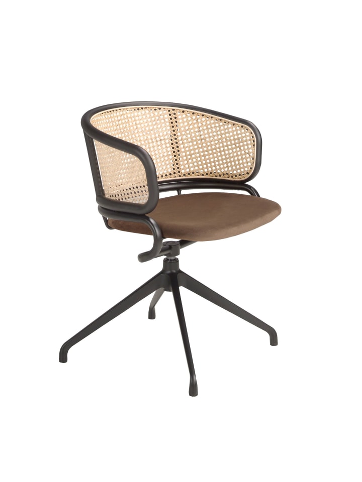 Drehstuhl 4129 in Braun/Schwarz – (B)56 x (H)74 x (T)53 cm