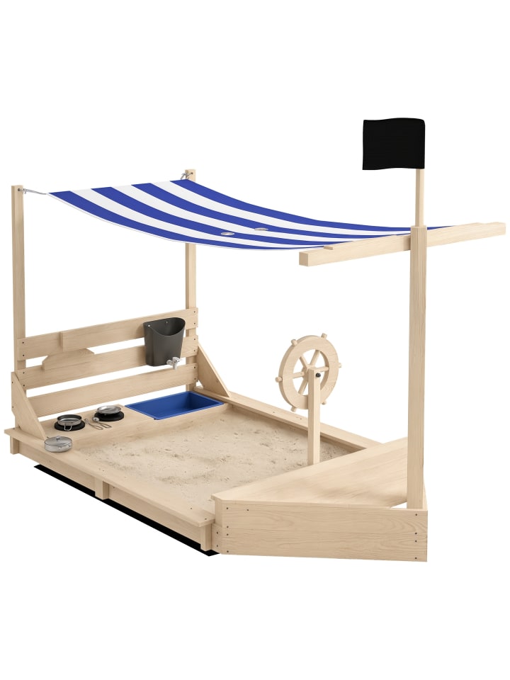 Sandkasten in Naturholz 180L x 103B x 144,5H cm
