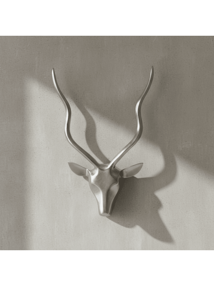 Deko Hirschgeweih S Aluminium Wanddeko Landhausstil Silber Metall