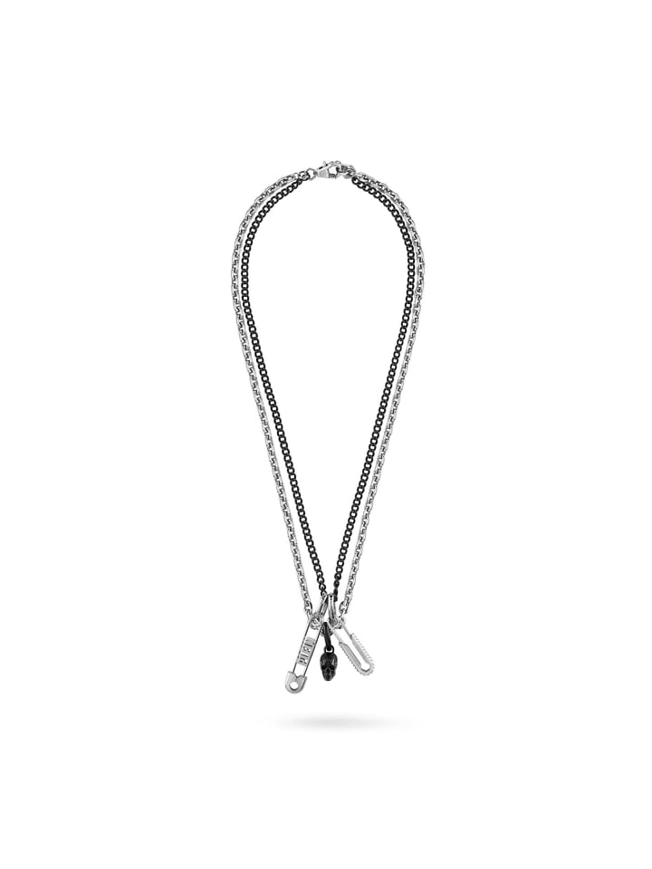 Halskette mit Anhänger in Bicolor – (L)55cm