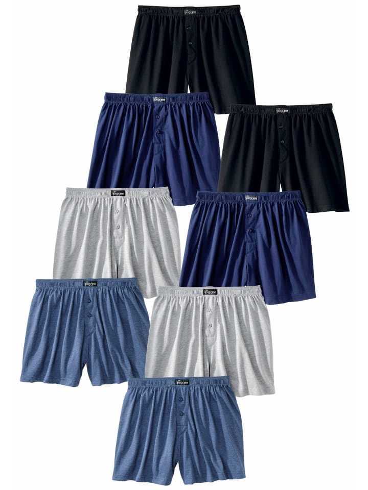 Weiter Boxer in schwarz, marine, grau-meliert, blau-meliert