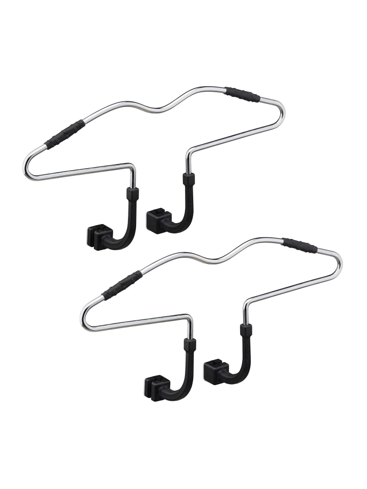 2x Autokleiderbügel in Silber/ Schwarz