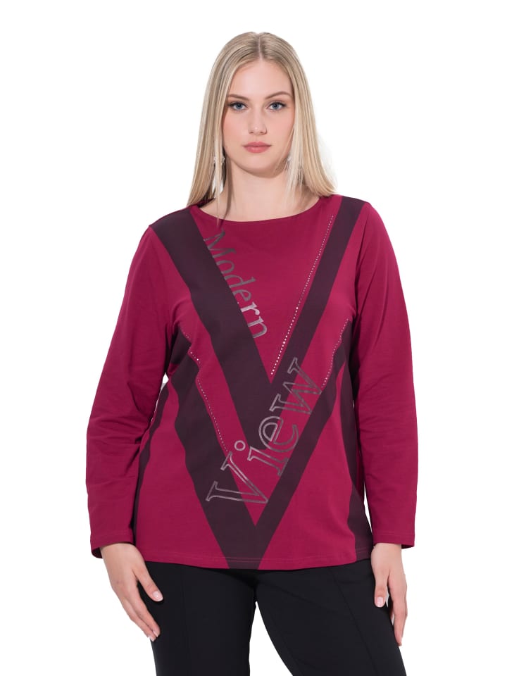 Langarmshirt in bordeaux