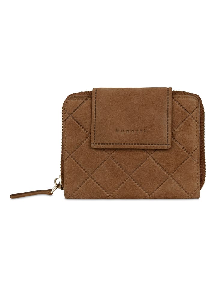 Fabia Geldbörse Leder 12 cm cognac