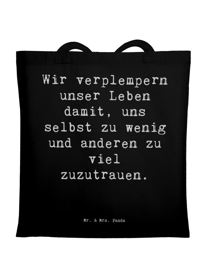 Tote Bag Spruch Leichtigkeit und Vertrauen mit ... in Schwarz