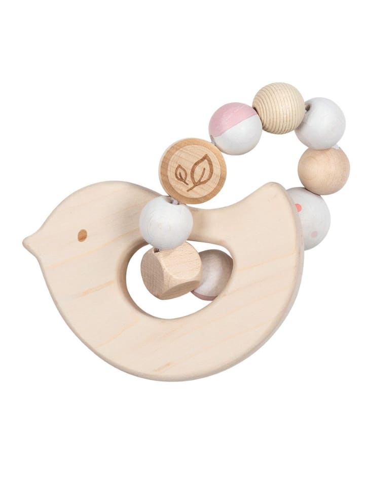 Greifling Elastik Vogel, natur und rosa - ab 0