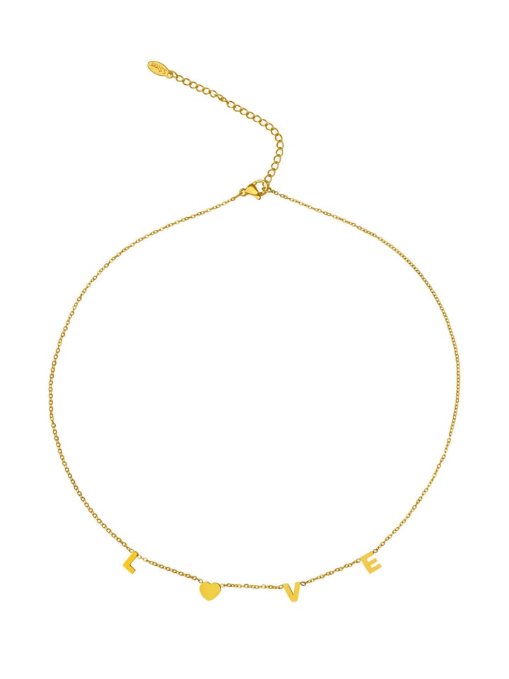Halskette LOVE Edelstahl 40 cm in Gold