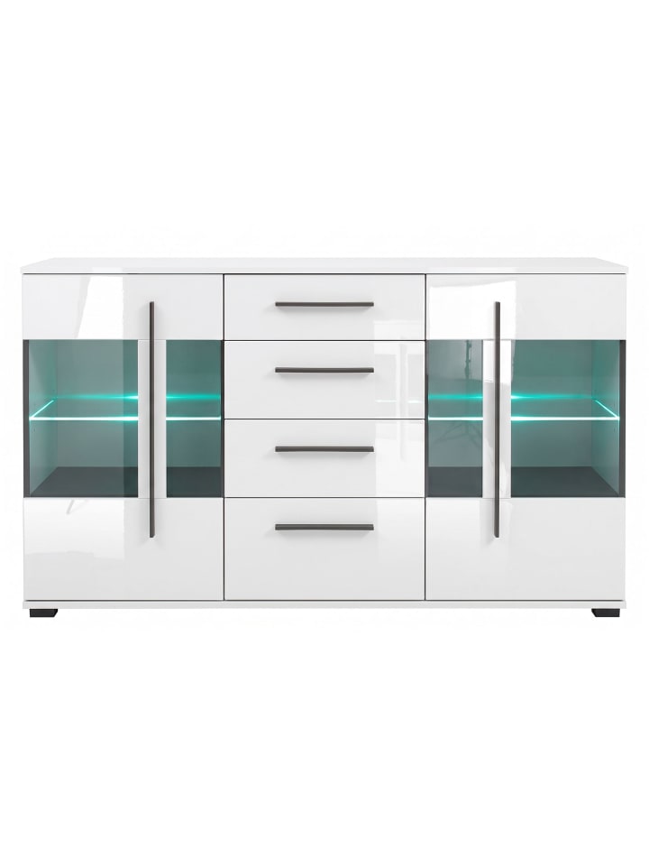 Sideboard Cantara weiß / schwarz 150 / 42 / 86cm