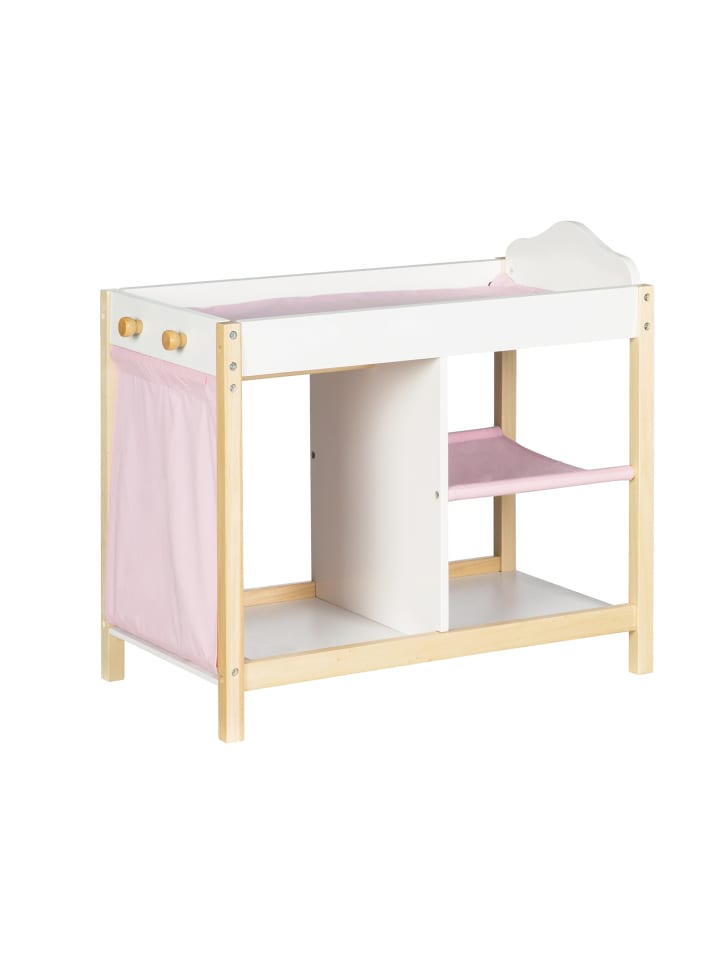 Puppenkommode & Puppenbett 'Scarlett' - textile Ausstattung - Weiß / Natur