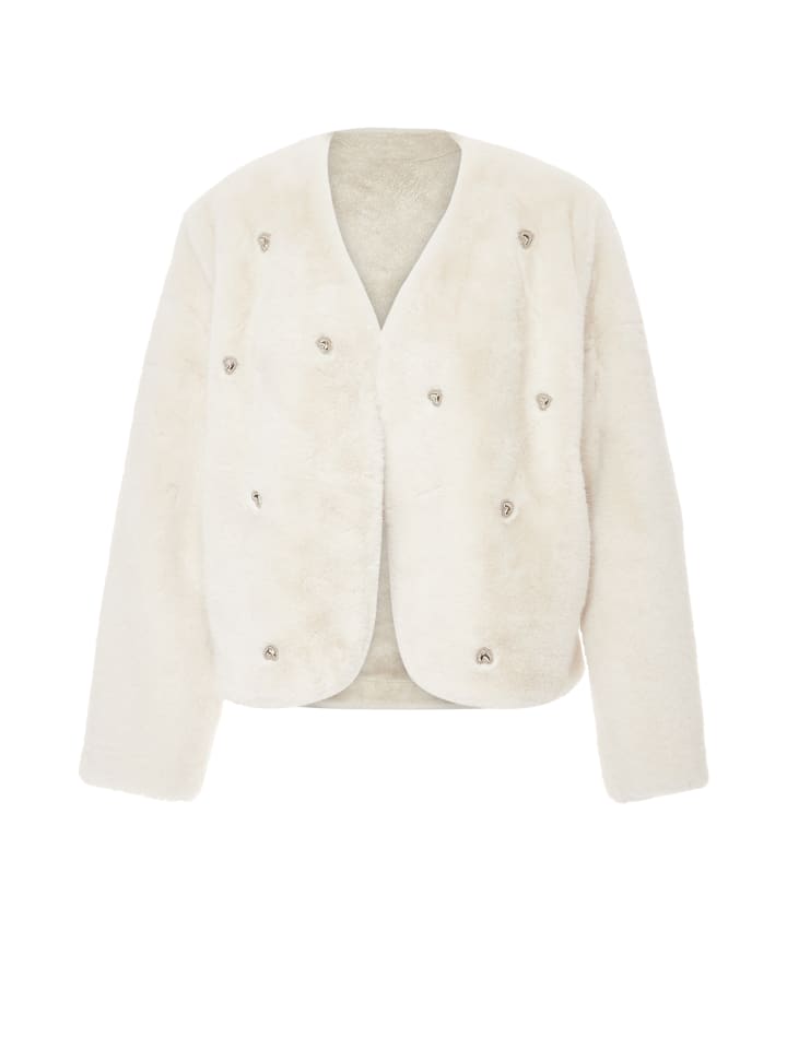 Damen Strickjacke in Wollweiss